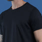Polyester Lycra Jacquard Textured Round Neck Slim Fit Half Sleeve T-Shirt
