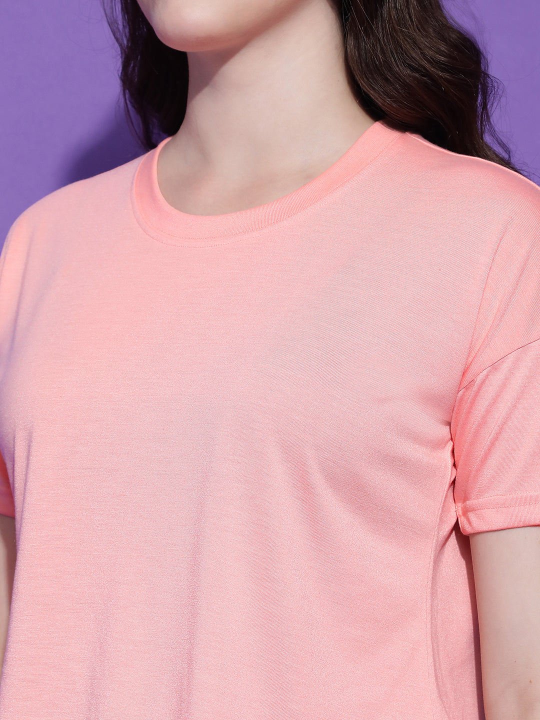 Round Neck Regular Fit Half Sleeve Crop Top T-shirt