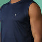 Polyester Sleeveless Slim Fit Round Neck Gym T-Shirt