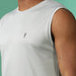 Polyester Sleeveless Slim Fit Round Neck Gym T-Shirt