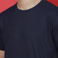Polyester Jacquard Textured Round Neck Slim Fit Half Sleeve T-Shirt