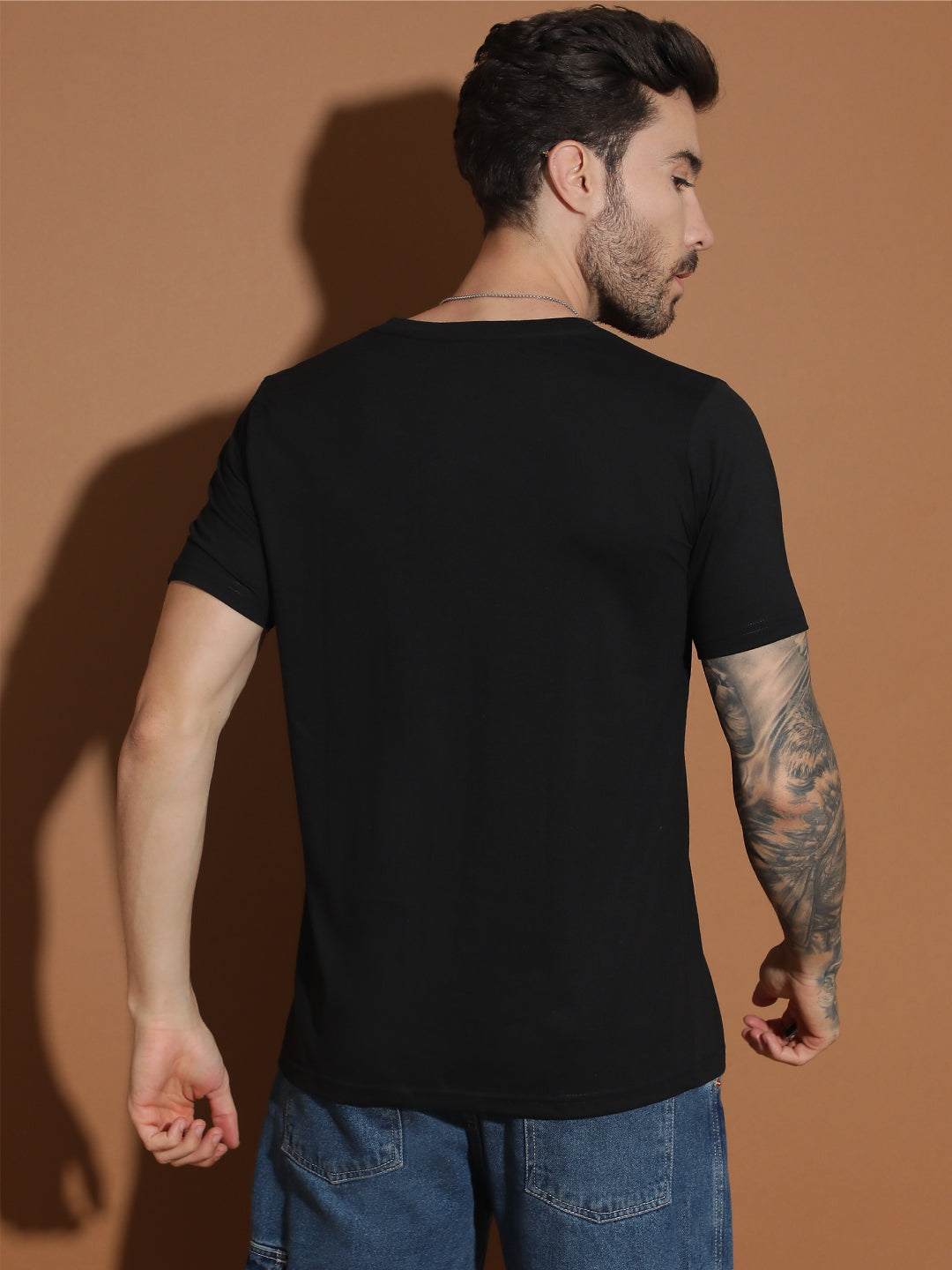 Breezer Tribe White Round Neck Cotton T-Shirt for Men | Regular Fit, Half Sleeves, Casual Printed Style