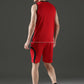 Sleeveless Round Neck Sweat Absorbing Slim Fit Co-Ord Set