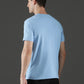 Polyester Lycra Jacquard Textured Round Neck Slim Fit Half Sleeve T-Shirt