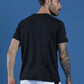 Polyester Lycra Jacquard Textured Round Neck Slim Fit Half Sleeve T-Shirt