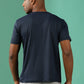 Polyester Lycra Jacquard Textured Round Neck Slim Fit Half Sleeve T-Shirt
