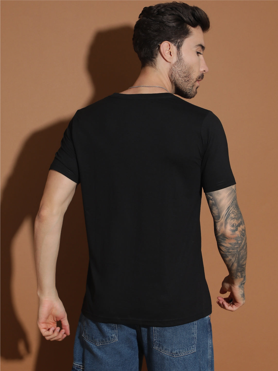 Breezer Tribe Men’s Cotton Jersey Half Sleeve Round Neck Regular Fit Printed Casual Tee