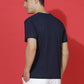 Polyester Jacquard Textured Round Neck Slim Fit Half Sleeve T-Shirt