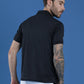 Polyester Lycra Jacquard Textured Polo Neck Half Sleeve T-Shirt