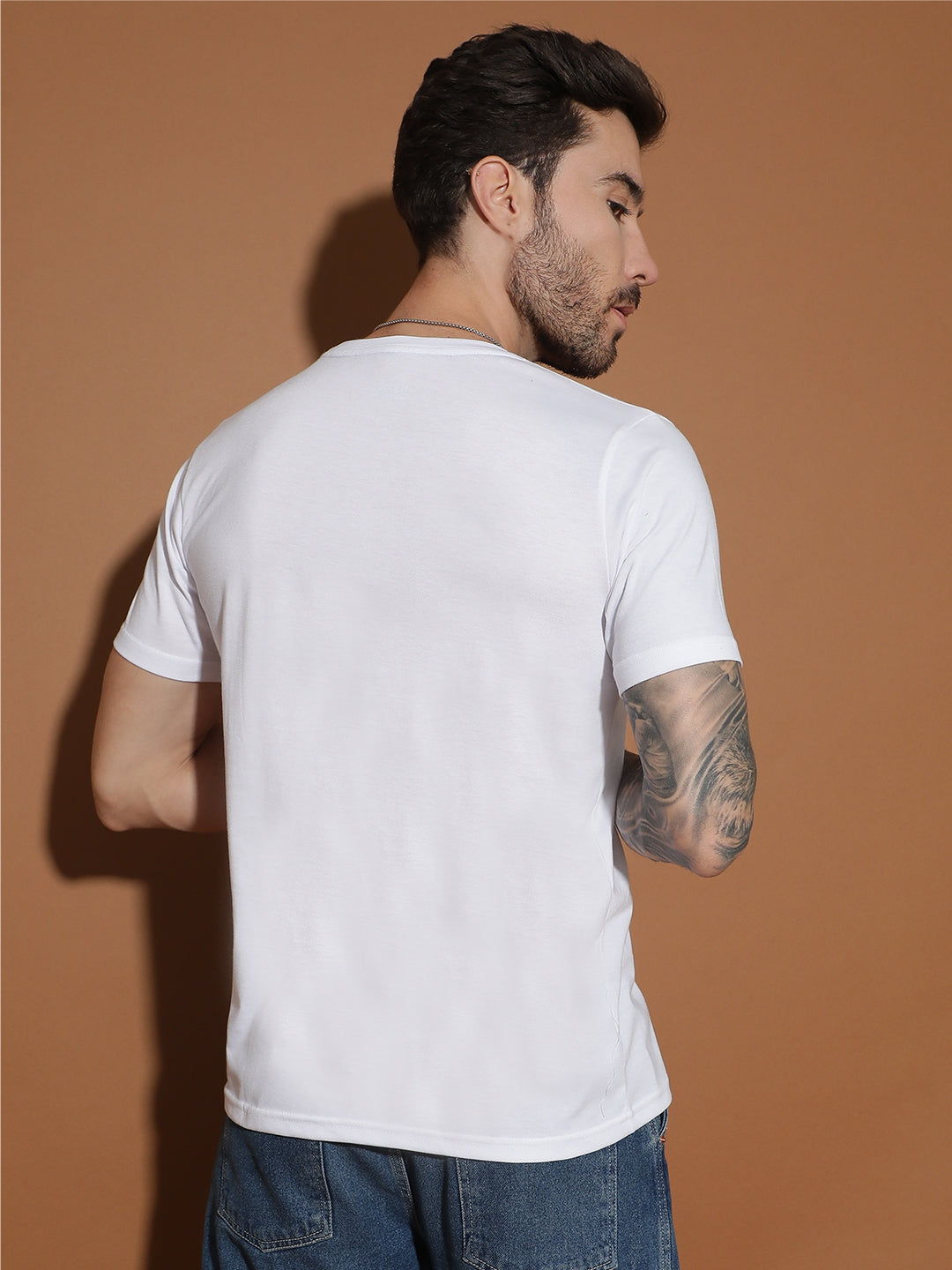 Breezer Tribe Men’s Cotton Jersey Half Sleeve Round Neck Regular Fit Printed Casual Tee