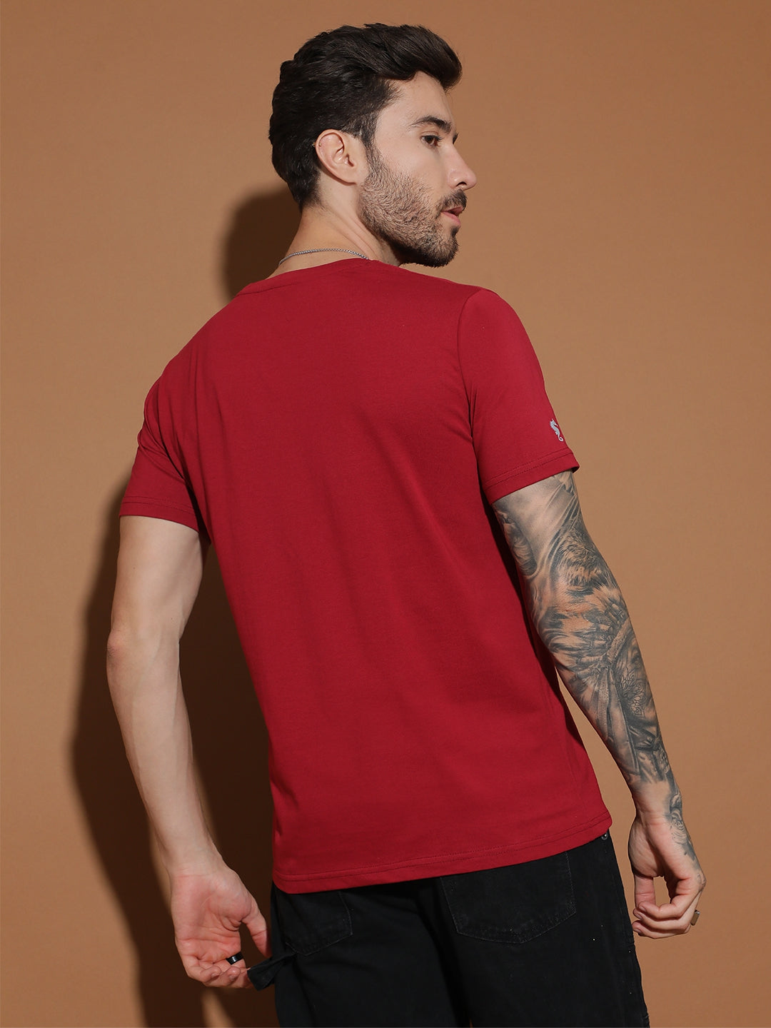 Breezer Tribe White Round Neck Cotton T-Shirt for Men | Regular Fit, Half Sleeves, Casual Printed Style