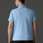 Polyester Lycra Jacquard Textured Polo Neck Half Sleeve T-Shirt