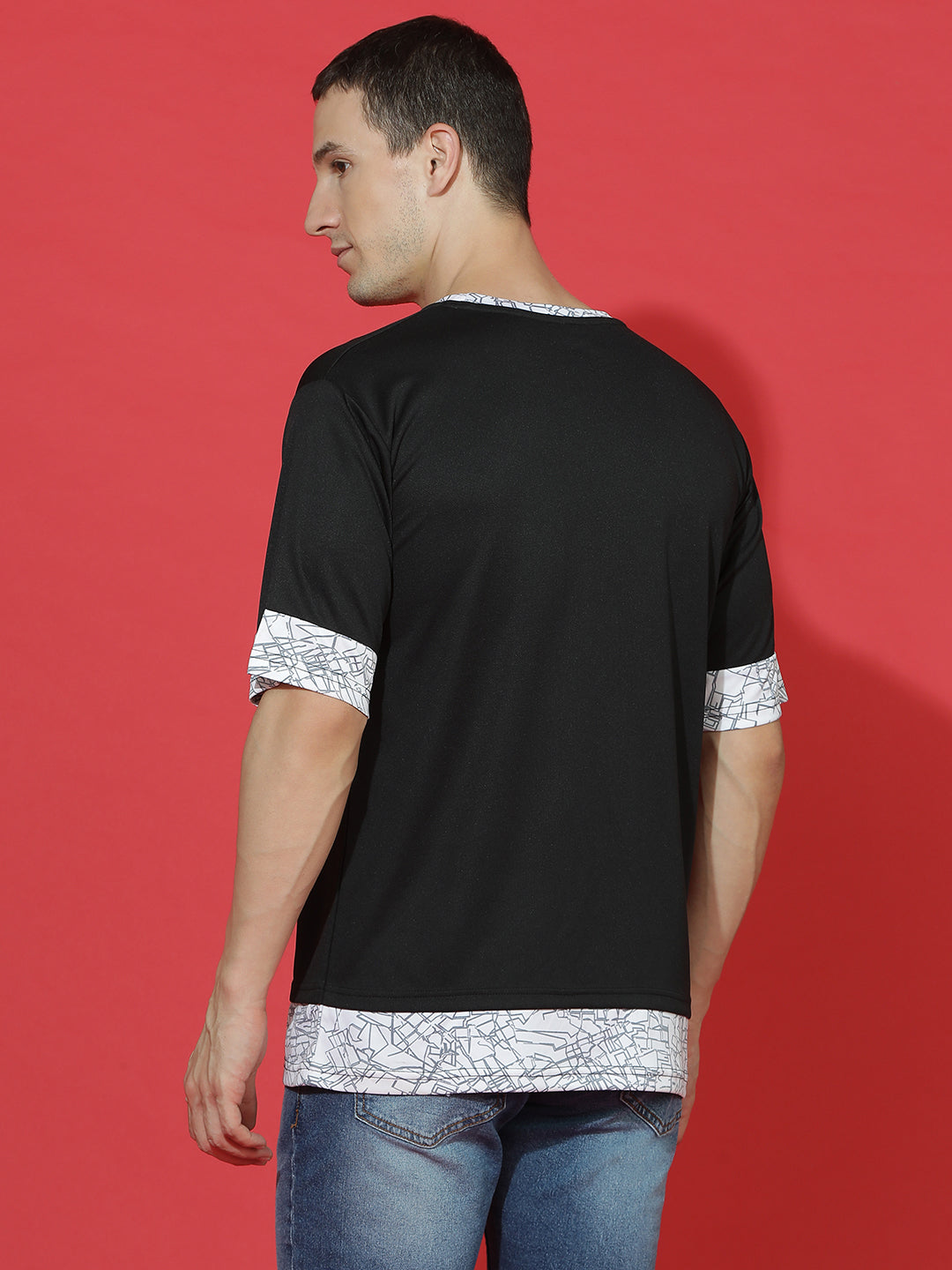 Single Jersey Oversized Round Neck Drop Shoulder Casual T-Shirt