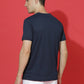 Polyester Jacquard Textured Round Neck Slim Fit Half Sleeve T-Shirt