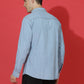 Denim Regular Fit Full Sleeve Cutaway Collar Casual Shirt