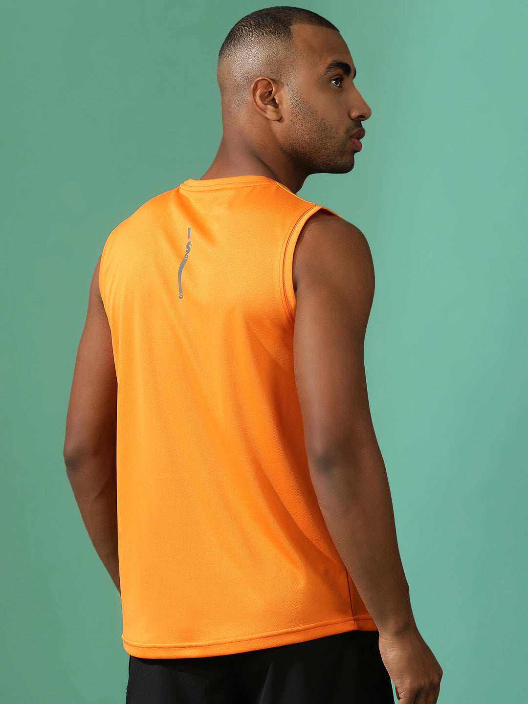 Polyester Sleeveless Slim Fit Round Neck Gym T-Shirt