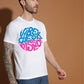 Breezer Tribe White Round Neck Cotton T-Shirt for Men | Regular Fit, Half Sleeves, Casual Printed Style
