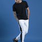 Polyester Jacquard Textured Round Neck Slim Fit Half Sleeve T-Shirt