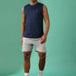 Polyester Sleeveless Slim Fit Round Neck Gym T-Shirt