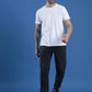 Polyester Jacquard Textured Round Neck Slim Fit Half Sleeve T-Shirt