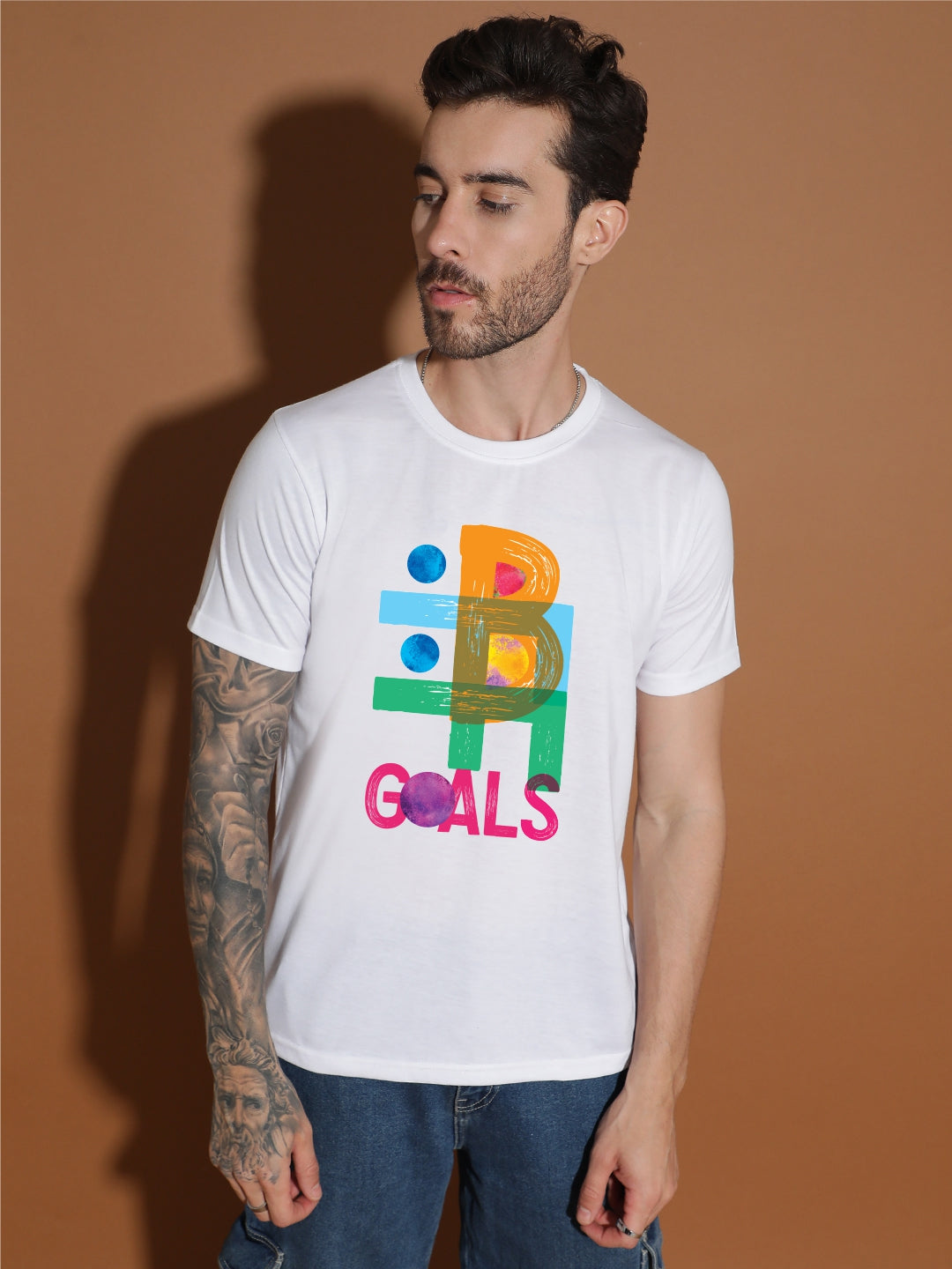 Breezer Tribe Round Neck Cotton T-Shirt for Men | Regular Fit, Half Sleeves, Casual Printed Style