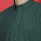 Denim Regular Fit Full Sleeve Cutaway Collar Casual Shirt