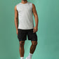 Polyester Sleeveless Slim Fit Round Neck Gym T-Shirt