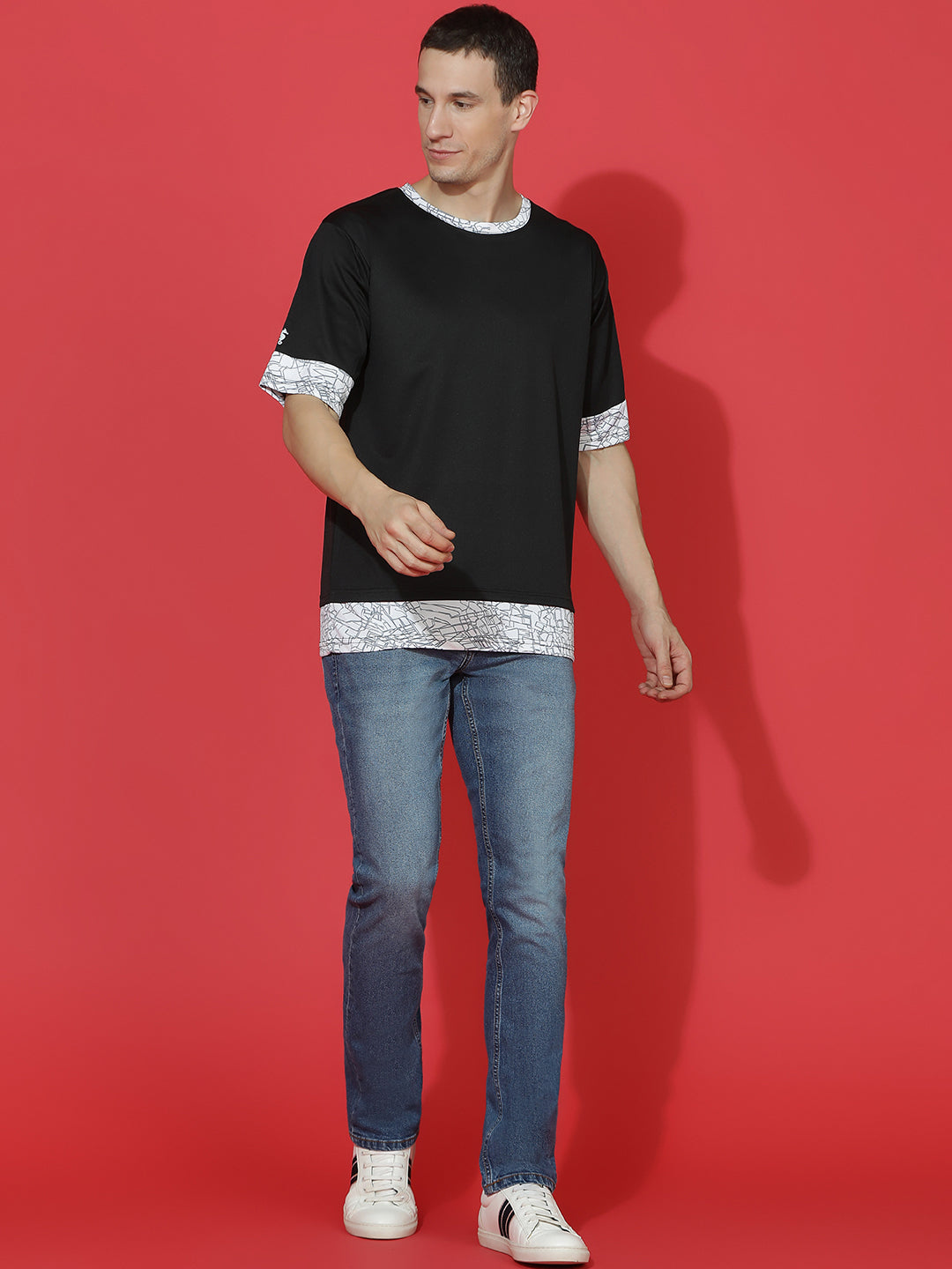 Single Jersey Oversized Round Neck Drop Shoulder Casual T-Shirt