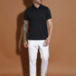 Dryfit Micro Polyester Textured Polo Neck Slim Fit Half Sleeve T-Shirt