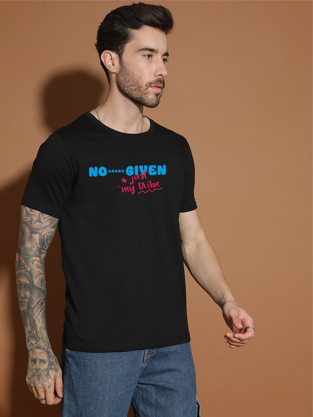 Breezer Tribe Cotton Single Jersey Printed Men’s Casual T-Shirt | Round Neck, Half Sleeves