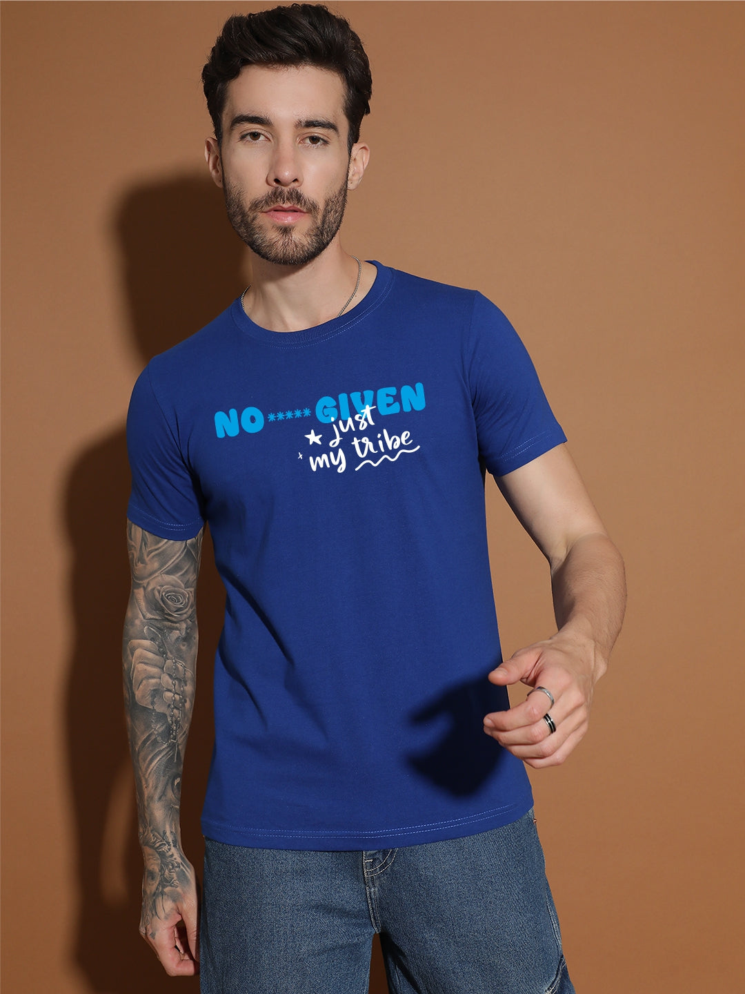 Breezer Tribe Cotton Single Jersey Printed Men’s Casual T-Shirt | Round Neck, Half Sleeves