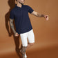 Dryfit Polyester Jacquard Textured Polo Neck Half Sleeve T-Shirt