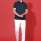 Dryfit Micro Polyester Textured Polo Neck Slim Fit Half Sleeve T-Shirt