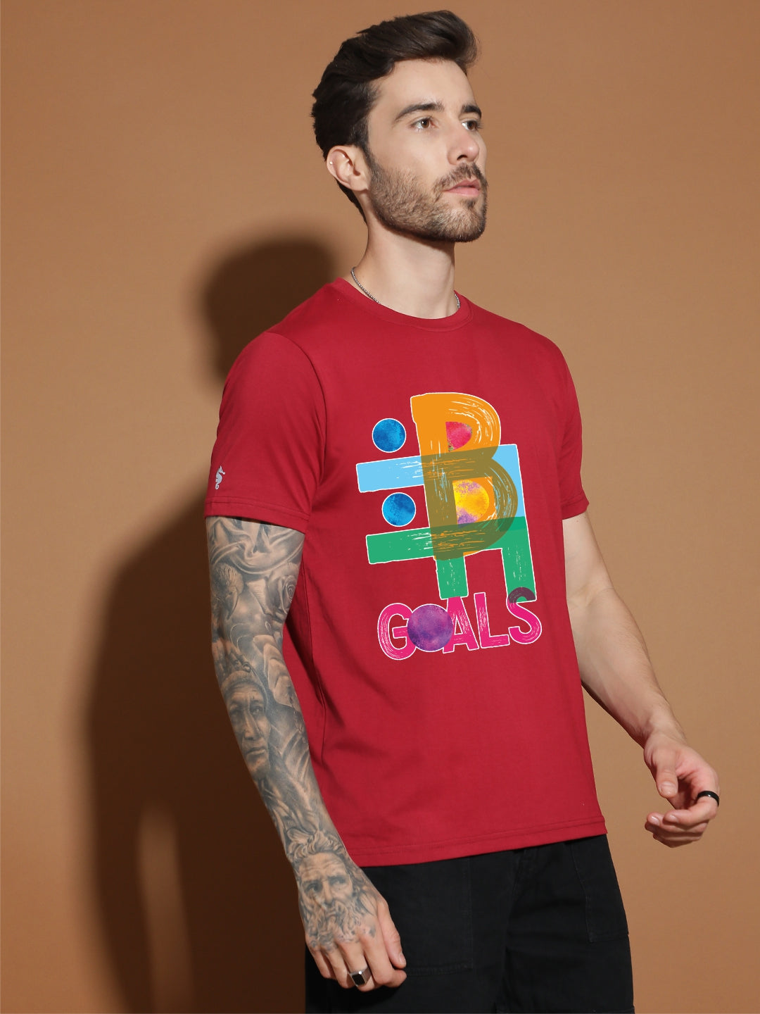 Breezer Tribe Round Neck Cotton T-Shirt for Men | Regular Fit, Half Sleeves, Casual Printed Style