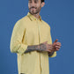 Denim Regular Fit Full Sleeve Cutaway Collar Casual Shirt