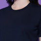 Round Neck Drop Shoulder Crop Top Half Sleeves T-shirt