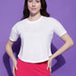 Round Neck Regular Fit Half Sleeve Crop Top T-shirt