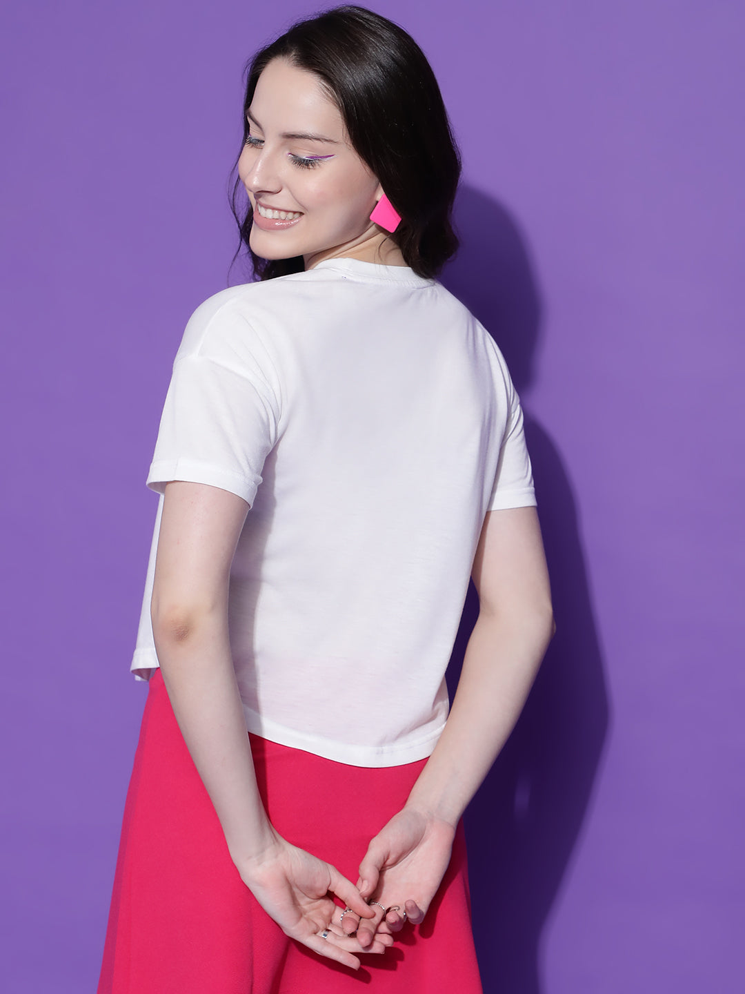 Round Neck Regular Fit Half Sleeve Crop Top T-shirt