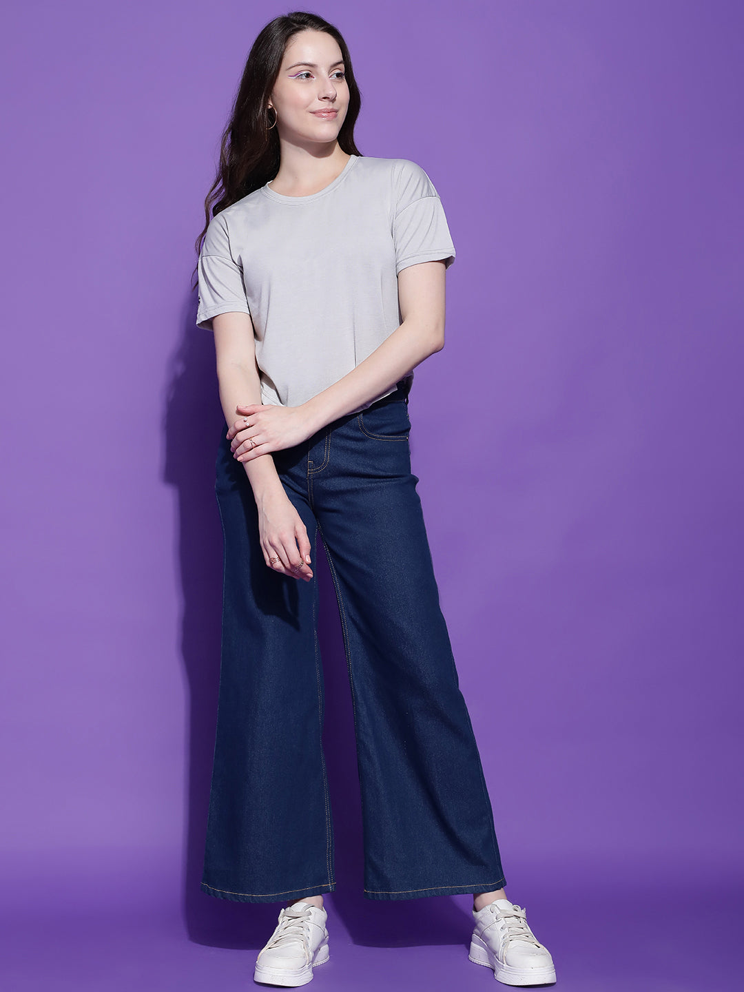 Round Neck Regular Fit Half Sleeve Crop Top T-shirt