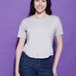 Round Neck Regular Fit Half Sleeve Crop Top T-shirt