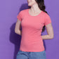 Round Neck Regular Fit Crop Top Half Sleeves T-Shirt