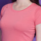 Round Neck Regular Fit Crop Top Half Sleeves T-Shirt