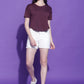 Round Neck Regular Fit Half Sleeve Crop Top T-shirt
