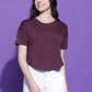 Round Neck Regular Fit Half Sleeve Crop Top T-shirt