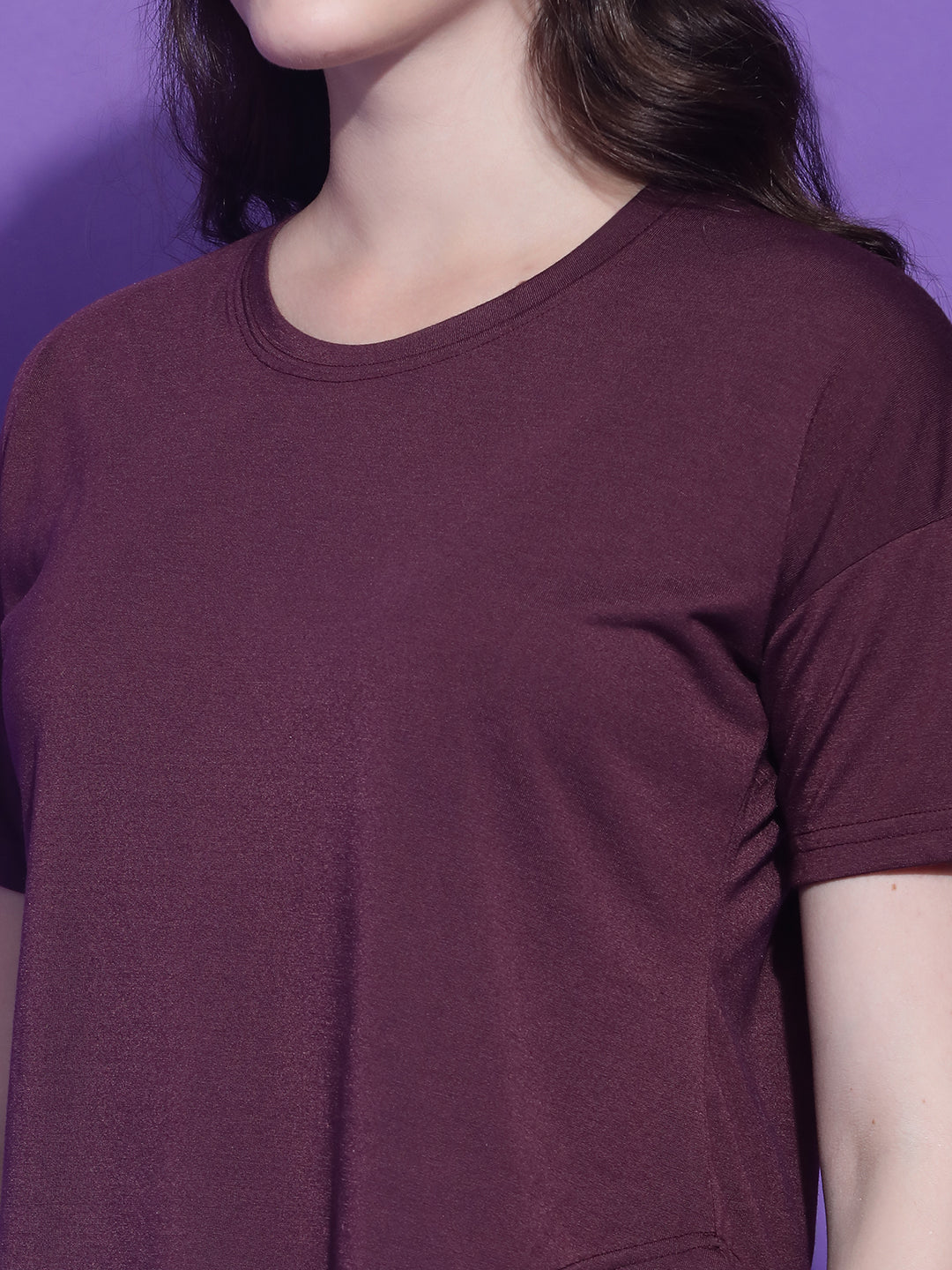 Round Neck Regular Fit Half Sleeve Crop Top T-shirt