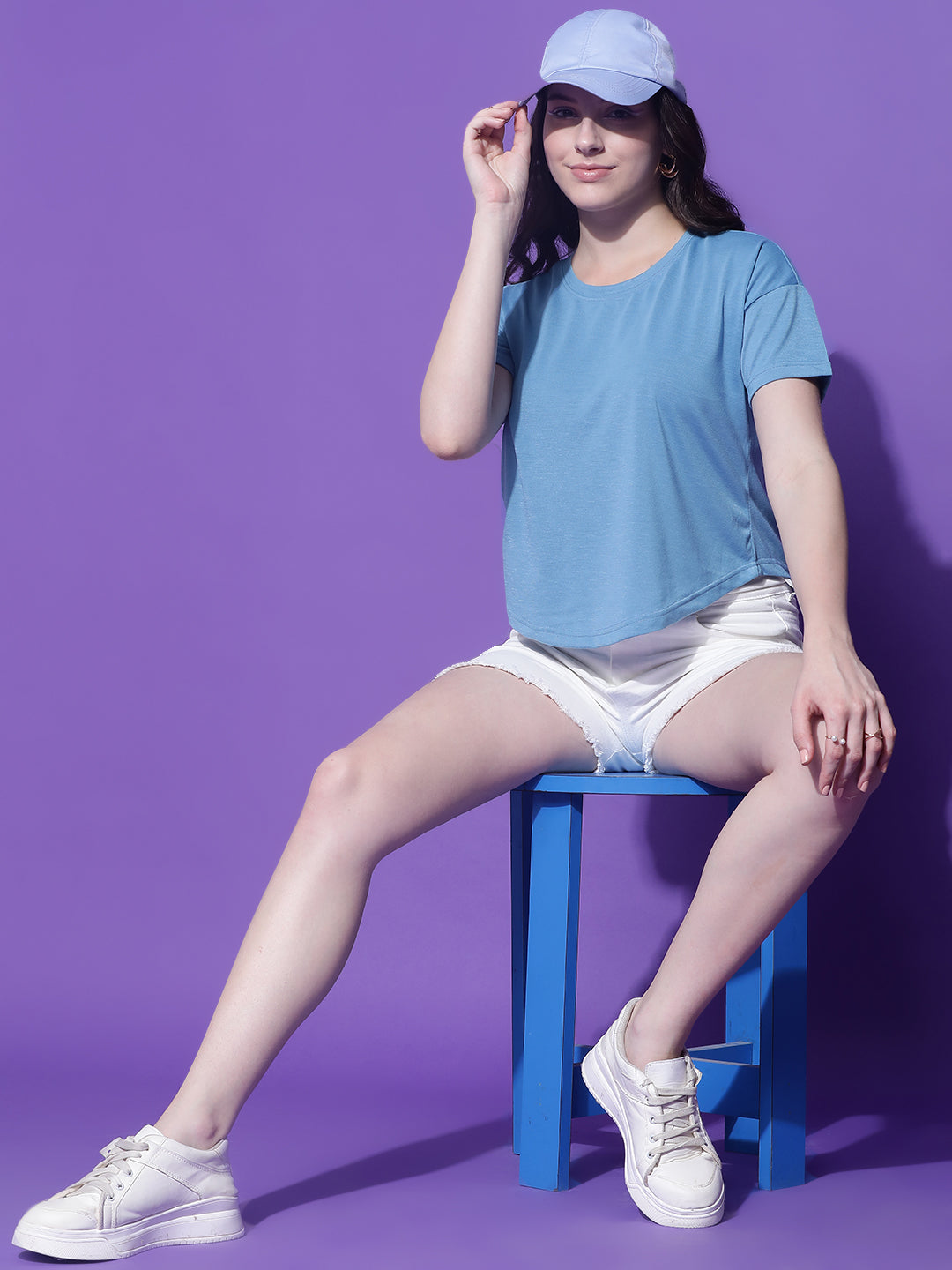 Round Neck Regular Fit Half Sleeve Crop Top T-shirt