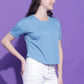 Round Neck Regular Fit Half Sleeve Crop Top T-shirt