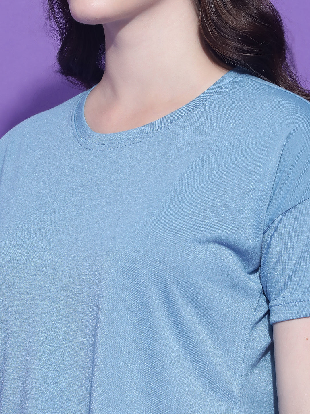 Round Neck Regular Fit Half Sleeve Crop Top T-shirt