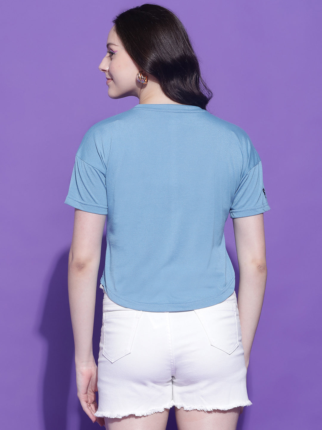 Round Neck Regular Fit Half Sleeve Crop Top T-shirt