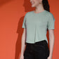 Round Neck Regular Fit Half Sleeve Crop Top T-shirt